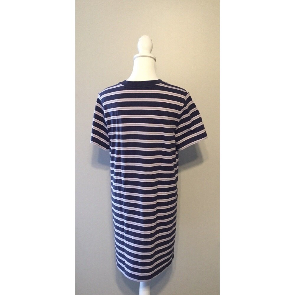 OLD NAVY Vintage Crew Dress Womens Striped Short Sleeve Blue & Pink Short Mini - Picture 6 of 10